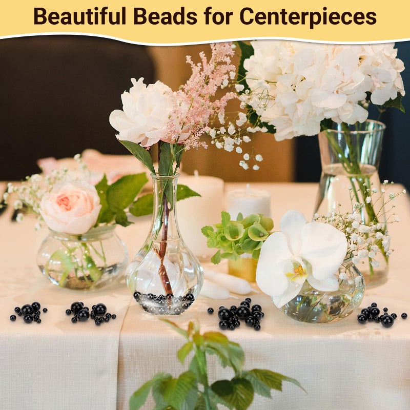 Suream Plastic No Holes Round Pearls, 160 PCS Makeup Beads for Brush Holder, Suream 16mm/0.63Inch Polished Pearls for Vase Filler, Table Scatter, Wedding, Birthday Party, Home Decoration, Art Craft Beads - Image 4