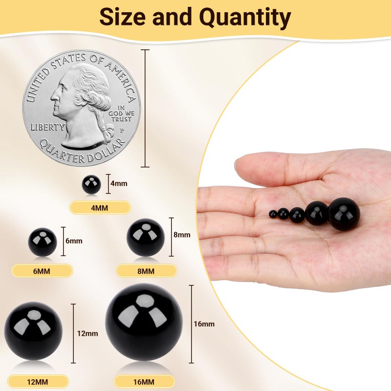 Suream Plastic No Holes Round Pearls, 160 PCS Makeup Beads for Brush Holder, Suream 16mm/0.63Inch Polished Pearls for Vase Filler, Table Scatter, Wedding, Birthday Party, Home Decoration, Art Craft Beads - Image 2