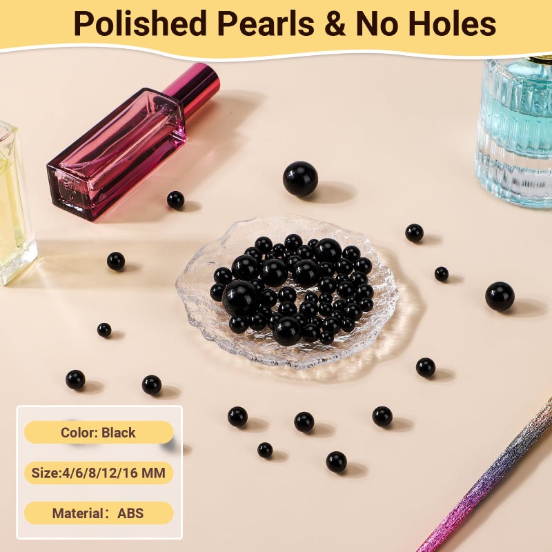 Suream Plastic No Holes Round Pearls, 160 PCS Makeup Beads for Brush Holder, Suream 16mm/0.63Inch Polished Pearls for Vase Filler, Table Scatter, Wedding, Birthday Party, Home Decoration, Art Craft Beads - Image 3