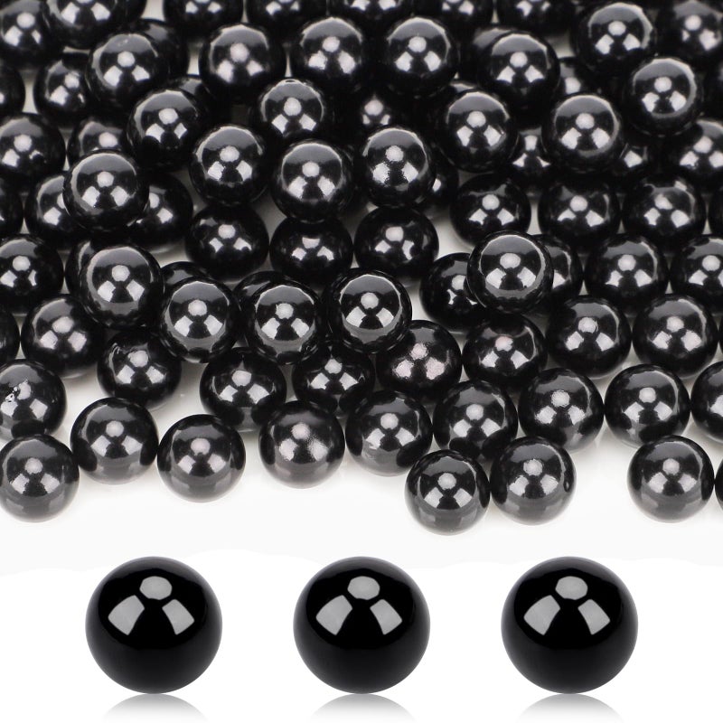 Suream Plastic No Holes Round Pearls, 160 PCS Makeup Beads for Brush Holder, Suream 16mm/0.63Inch Polished Pearls for Vase Filler, Table Scatter, Wedding, Birthday Party, Home Decoration, Art Craft Beads - Image 1