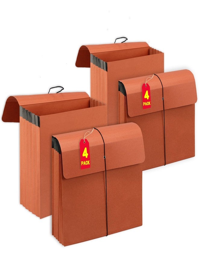 YNXPTBNC 4 Packs Expanding File Wallet with Elastic Cord Closure,Letter Size Accordion File Organize,Heavy Duty Document Organizer,5 Inch Expansion - Image 1