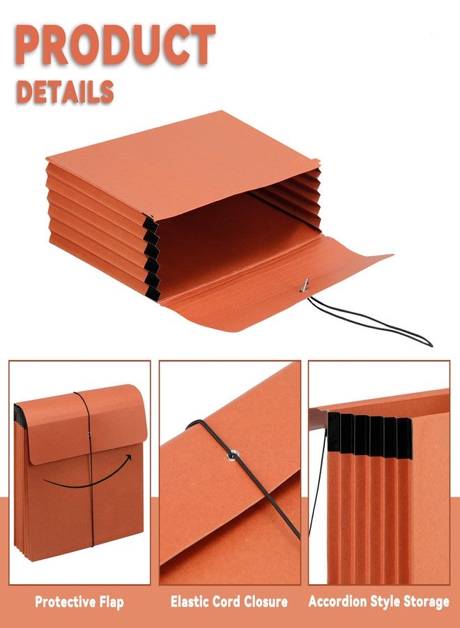 YNXPTBNC 4 Packs Expanding File Wallet with Elastic Cord Closure,Letter Size Accordion File Organize,Heavy Duty Document Organizer,5 Inch Expansion - Image 3