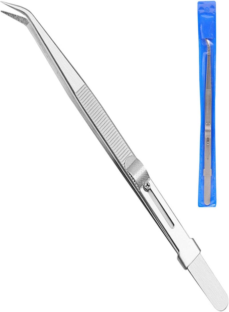 GGOOT Stainless Steel Precision Tweezers | 6.4 Inch Anti-Static Tweezers with Sliding Lock Design,Fine Pointed Tip Tweezers for DIY Jewelry Making - Image 5