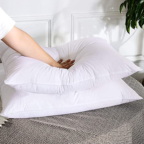 JY Reliance Microfiber Feeling Satin Stripe White Fabric Bed Pillow for Sleeping (Pack of 2) (16'' X 26'') - Image 2
