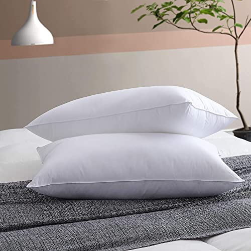 JY Reliance Microfiber Feeling Satin Stripe White Fabric Bed Pillow for Sleeping (Pack of 2) (16'' X 26'') - Image 3
