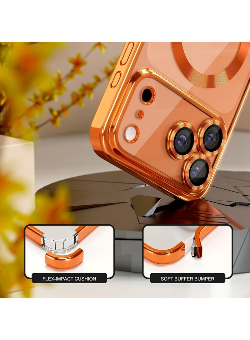 بولوز القضية المغناطيسية + حامي الشاشة لـ iPhone 17 Pro Max مع MagSafe [لا يصفر أبداً] [حماية الانخفاض من الدرجة العسكرية] حامي عدسة الكاميرا الكاملة طلاء حالة الهاتف الناعمة الواضحة للنساء - Image 3