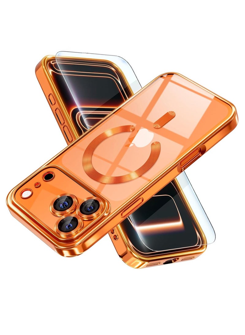 بولوز القضية المغناطيسية + حامي الشاشة لـ iPhone 17 Pro Max مع MagSafe [لا يصفر أبداً] [حماية الانخفاض من الدرجة العسكرية] حامي عدسة الكاميرا الكاملة طلاء حالة الهاتف الناعمة الواضحة للنساء - Image 1