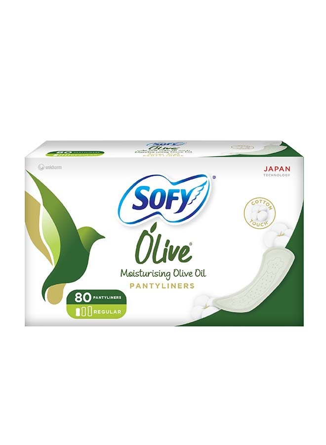 SOFY Olive Daily Panty Liner, Regular 155 mm, Pack of 80 Panty Liners - Image 1