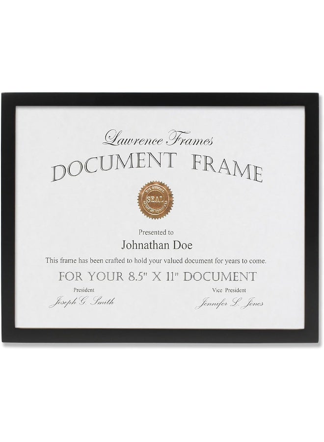 Lawrence Frames Black Wood Certificate Picture Frame Gallery Collection 812 by 11Inch - Image 2