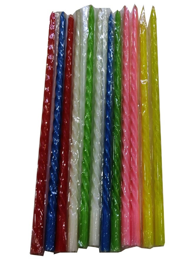 ARTBOX Set of 12 Paraffin Wax Smokeless Scented Tapered Stick Candles Decorations for Living Room Pack of 12 Multi Color (10 inches Height) Large - Image 5
