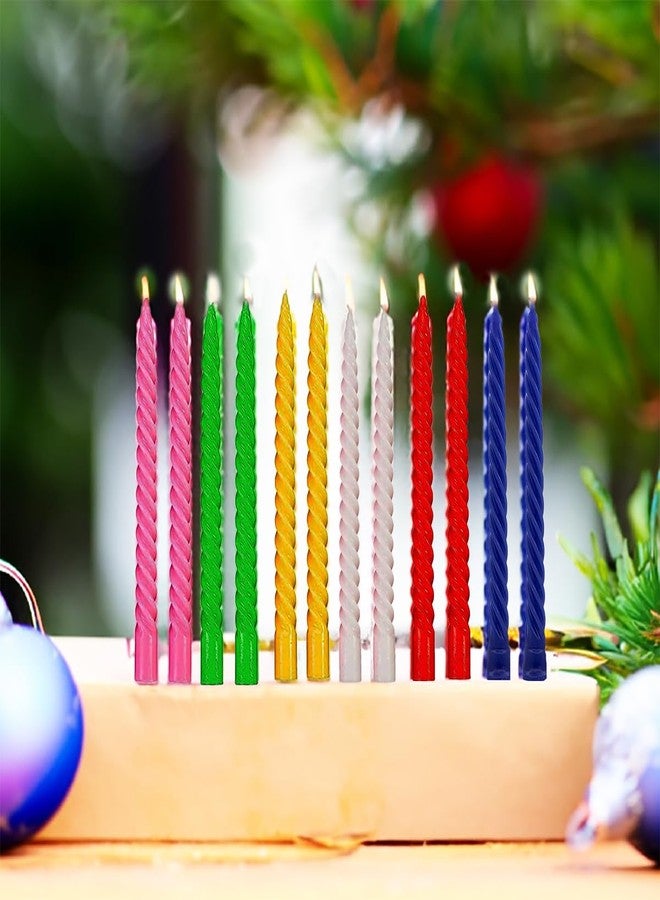 ARTBOX Set of 12 Paraffin Wax Smokeless Scented Tapered Stick Candles Decorations for Living Room Pack of 12 Multi Color (10 inches Height) Large - Image 2