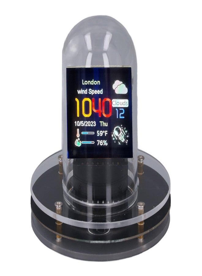 والفرونت ساعة Walfront Nixie Tube بشاشة LCD RGB، تعرض حالة الطقس، وتتميز بخاصية عرض الوقت بنظام 12/24 ساعة، وألبوم إلكتروني، وسهولة الضبط، ودعم معايرة الوقت، ومناسبة لتزيين سطح المكتب. - Image 1