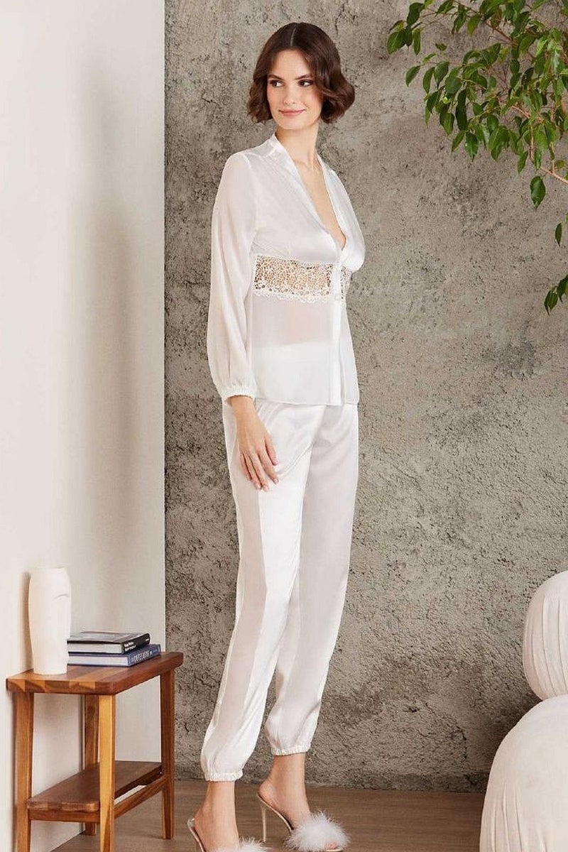 pierre cardin 6005 Women's Satin Lace 6-Piece Dowry Set-Ecru  - Image 5