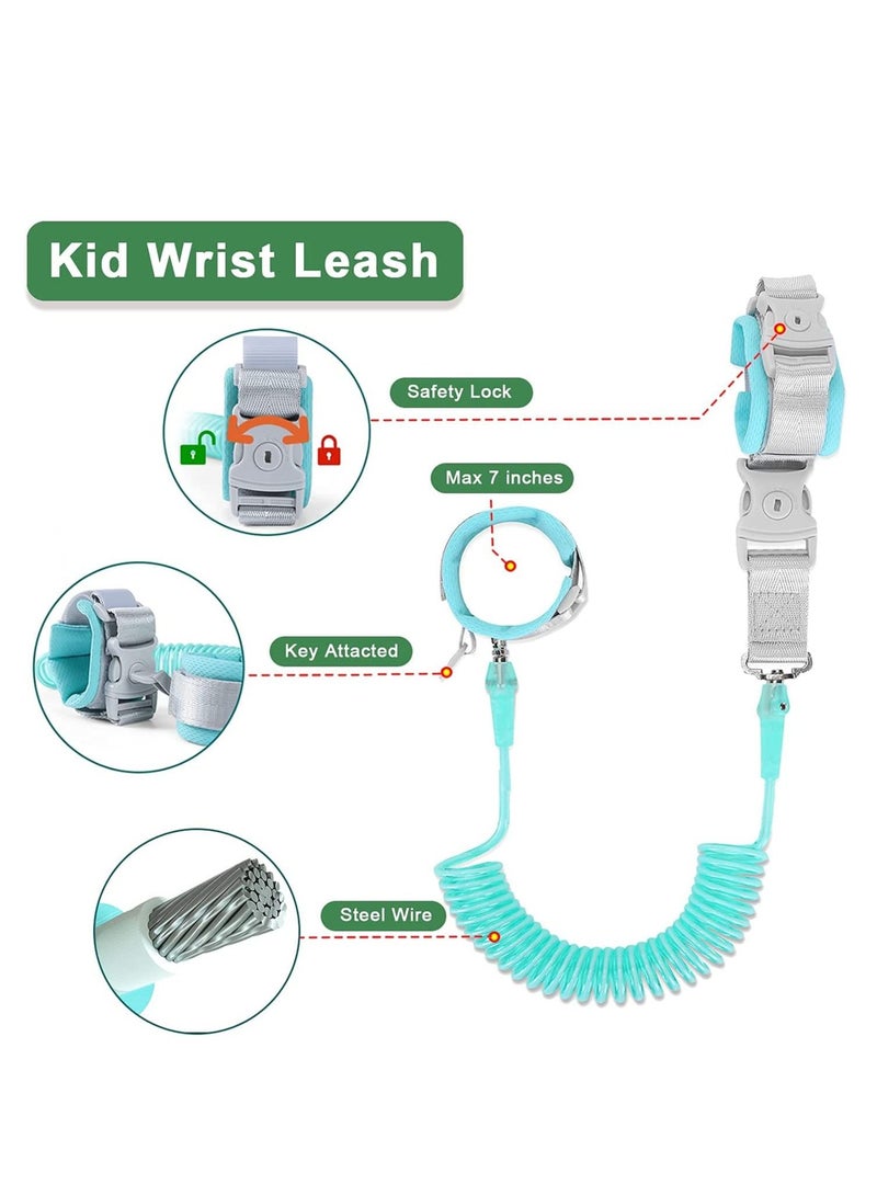 SYOSI مقود مضاد للضياع للأطفال الصغار مع وصلة معصم لحزام الظهر لسلامة الأطفال، مقود معصم يحافظ على عداءك قريبًا وآمنًا في الأحداث العامة، موصلات معدنية تدور 360 درجة - Image 5