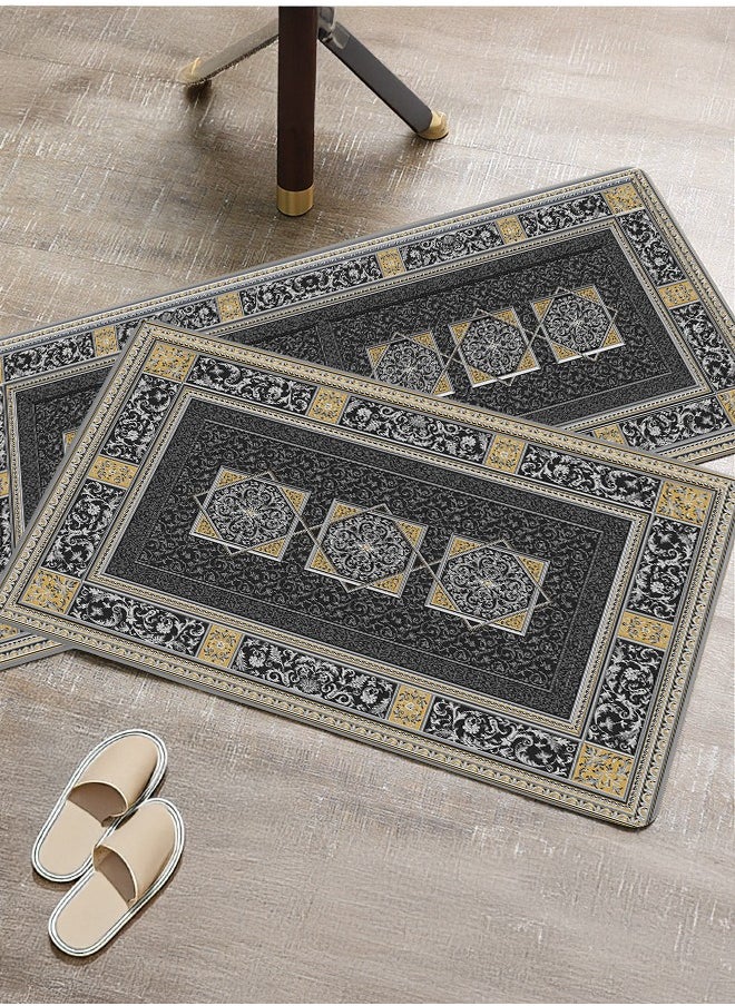 Generic 2 PCS Kitchen Floor Mats Rugs Set, Cushion Floor Carpet, Waterproof, Oil Resistant and Anti-Fatigue PU Standing Mat for Kitchen, Floor, Office, Sink, Laundry 45*75CM+45*120CM  - Image 1