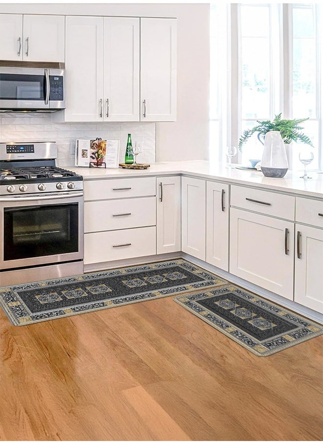 Generic 2 PCS Kitchen Floor Mats Rugs Set, Cushion Floor Carpet, Waterproof, Oil Resistant and Anti-Fatigue PU Standing Mat for Kitchen, Floor, Office, Sink, Laundry 45*75CM+45*120CM  - Image 5