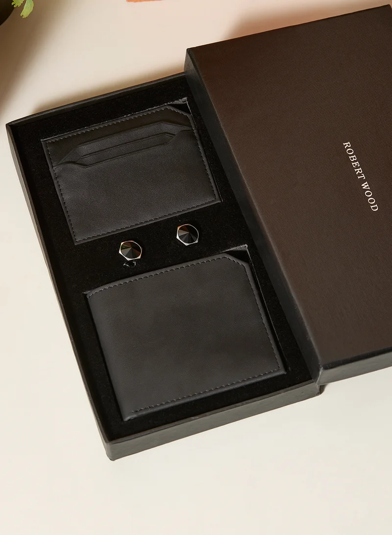 روبرت وود Wallet, Card Holder And Cuff Links Gift Set
