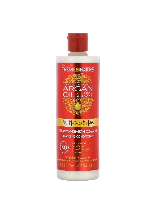 Creme of Nature Creme Of Nature, Certified Natural Argan Oil From Morocco, Creamy Hydration Co-Wash Cleansing Conditioner, 12 fl oz (354 ml)  - Image 1