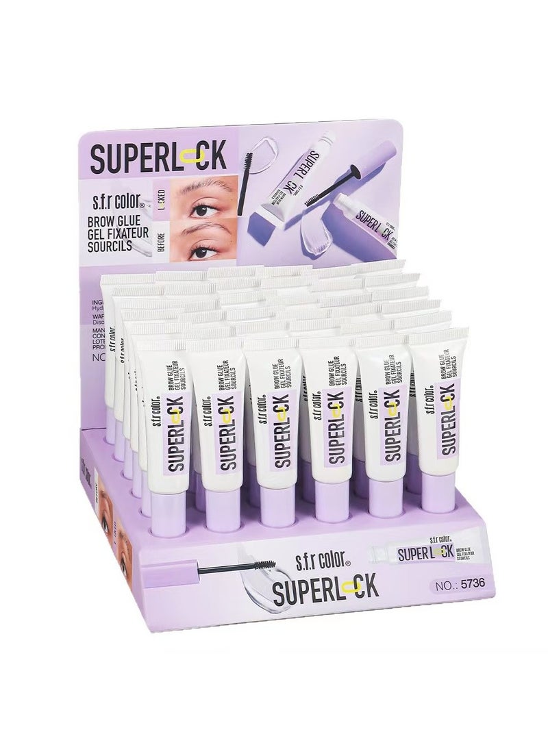 SFR New York, Super Lock Brow Glue Eyebrow Gel, Lightweight Brow Gel for Up To 24HR Hold, Clear, 1 Count  - Image 4