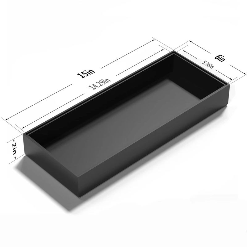 VeyFey Toilet Tank Tray for Modern Black Bathroom Decor Set of 2 Toilet Tank Topper Paper Storage Decorative Organizer Box Wood Vanity Tray for Counter Decor Dresser Tops 15" x 6" x 2" (Black) - Image 4