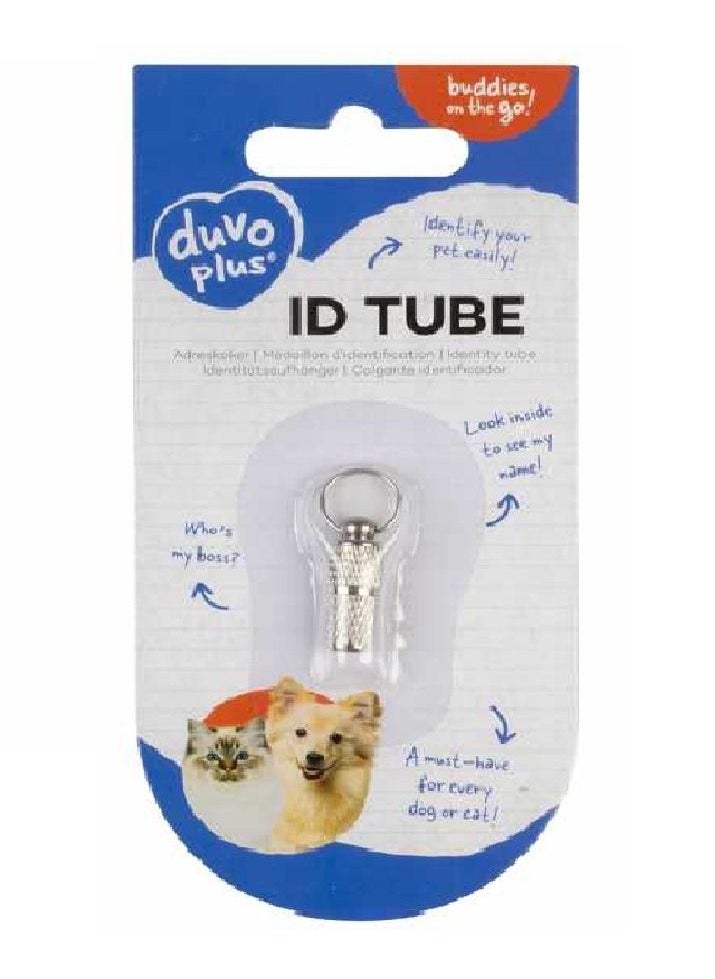 Id Tube Dog and Cat Collar 2.8cm Silver