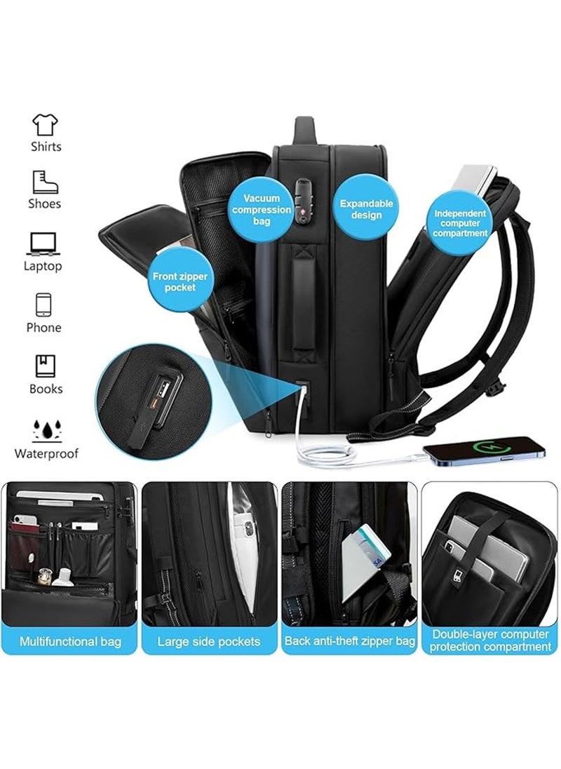 L&E Air-Back Backpack with Vacuum Seal,waterproof Anti-Theft Vacuum Compression Travel Backpack,Outdoor Products-Expandable Vac Pack Backpacks with Pump,Carry on Backpack for Airplanes  - Image 4