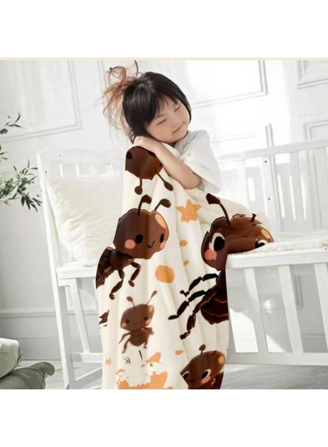 Baby and children's cartoon flannel thin blanket (warm and comfortable, suitable for sleep, game use) 70cm*100cm