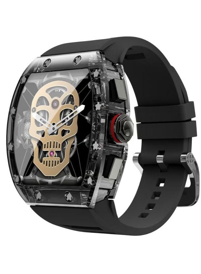 ACLIX YD5 Waterproof Pure White Sports Smart Watch For Men`s, Crystal Shell Appearance, Richard Style, Multi Languages, Sports Record, Offline Payment And NFC Card Access Function - Image 3