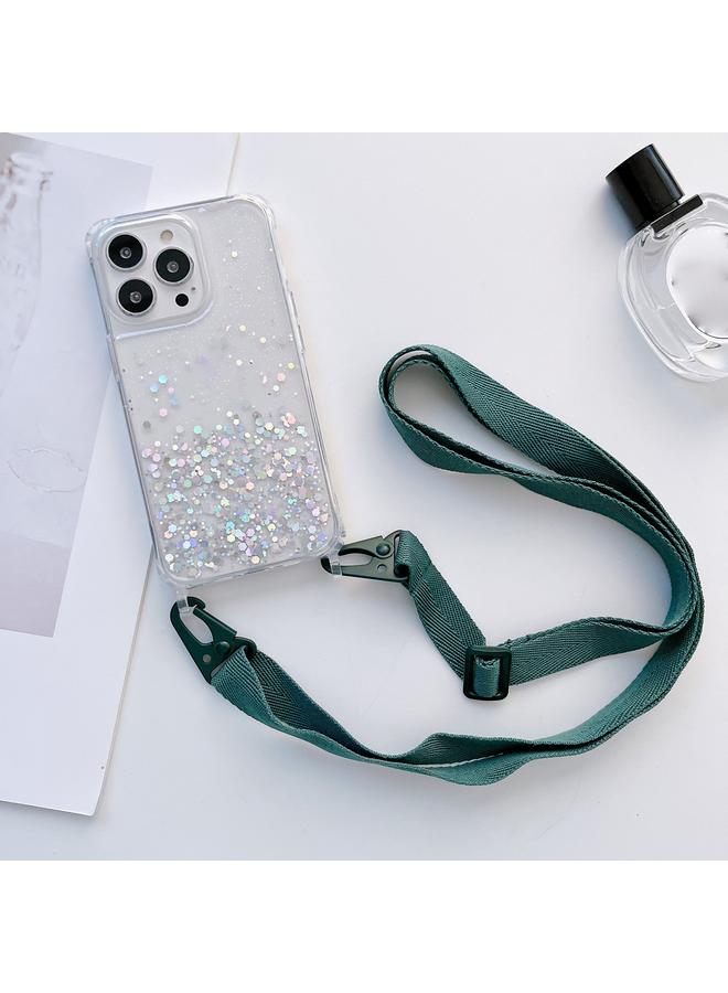 Zaboon Case For iPhone 12 mini Lanyard Glitter Epoxy Clear Phone Case - Image 1