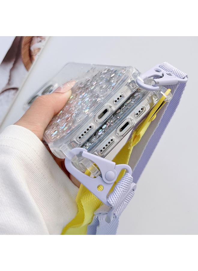 Zaboon Case For iPhone 12 mini Lanyard Glitter Epoxy Clear Phone Case - Image 3