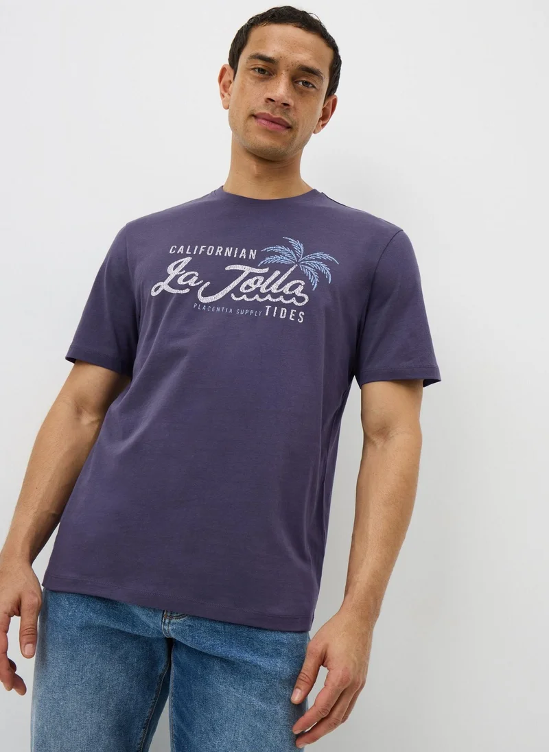 Matalan 3 Pack Blue Surf Graphic T-Shirts