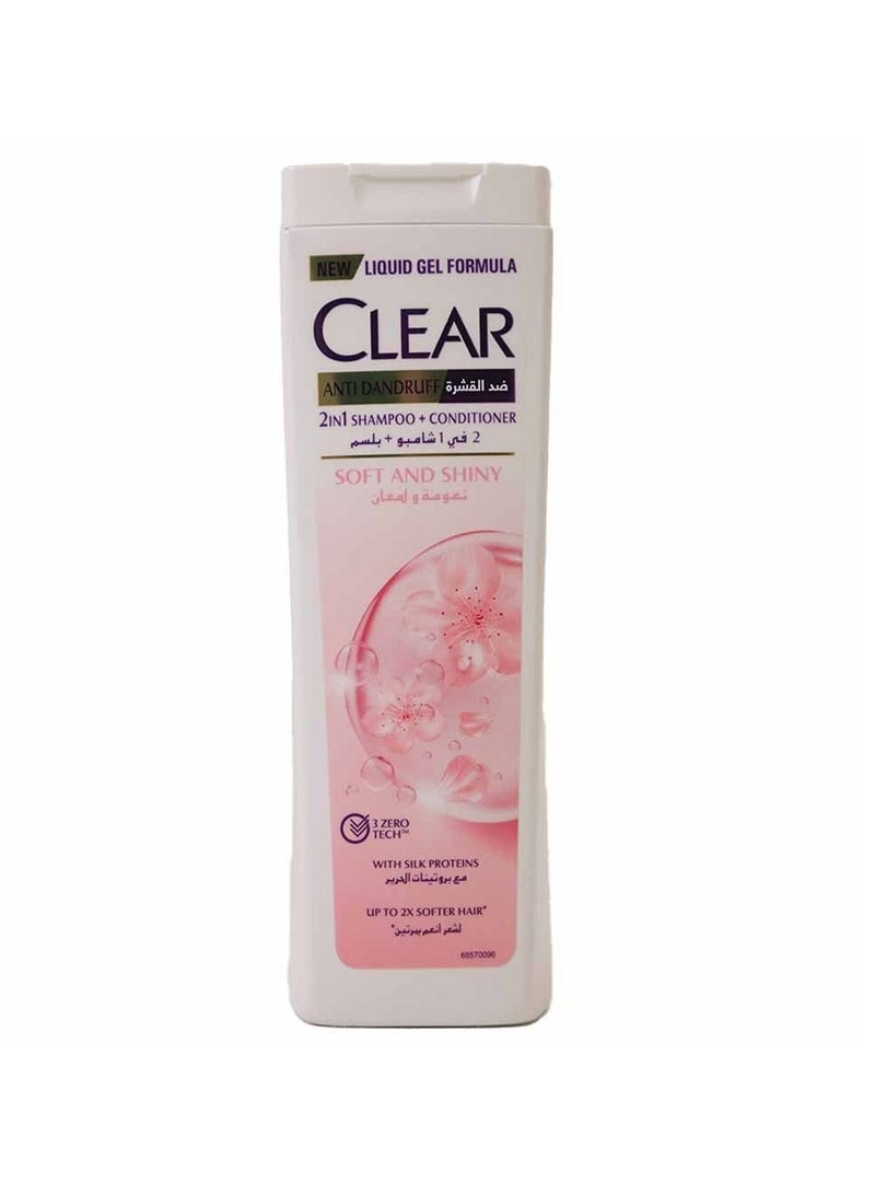 CLEAR شامبو وبلسم مضاد للقشرة 2 في 1 مع بروتينات الحرير 400 مل