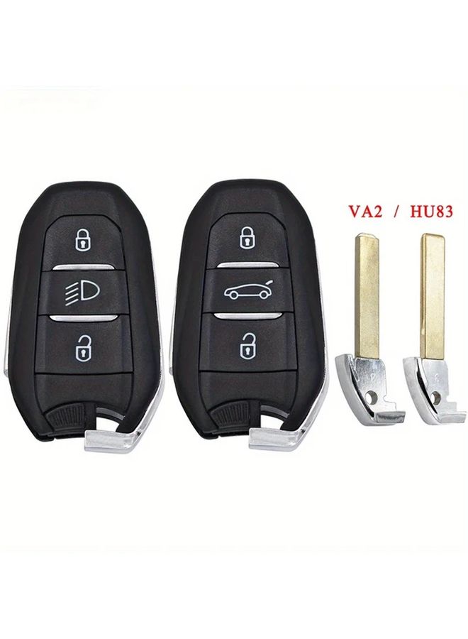 غلاف مفتاح التحكم عن بُعد للسيارة الذكية HU83 مع زر مصباح وغطاء لسيارات بيجو 208 و308 و508 و3008 و5008 وسيتروين - Image 1