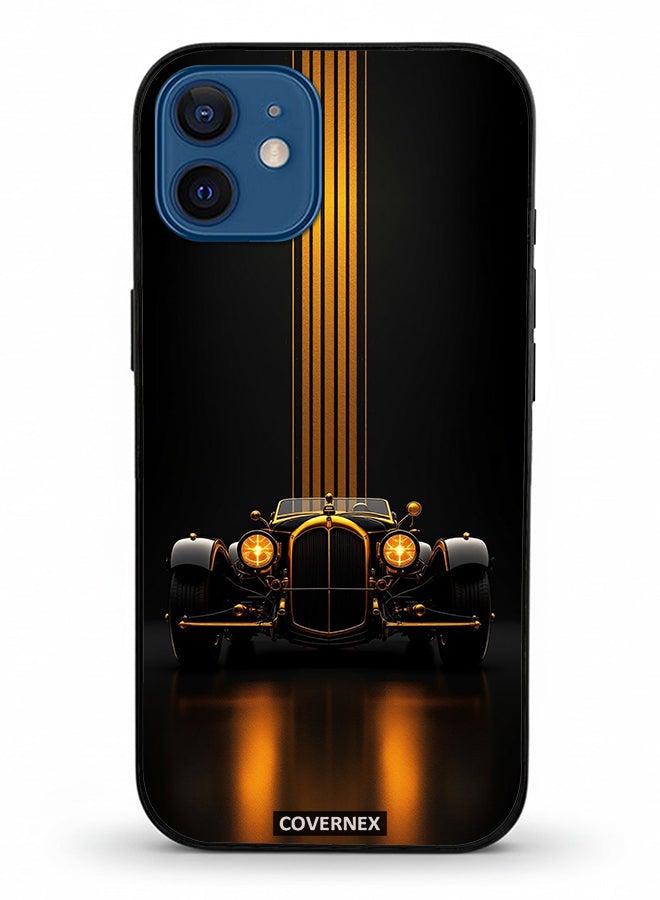 Covernex Apple iPhone 12 Protective Case Cover Printed Featuring Vintage Elegance Classic Luxury Car - Image 2