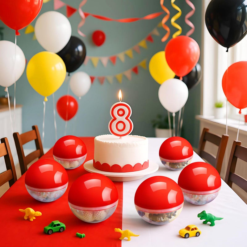 Arrowbash 16 Pcs 4 Inch Cartoon Ball Animation Empty Round Capsule Vending Machine Capsules with Clear Top Adult Birthday Gifts Stuffers DIY Craft Supplies Cartoon Multi-item Party Favors (4 Inch) - Image 4