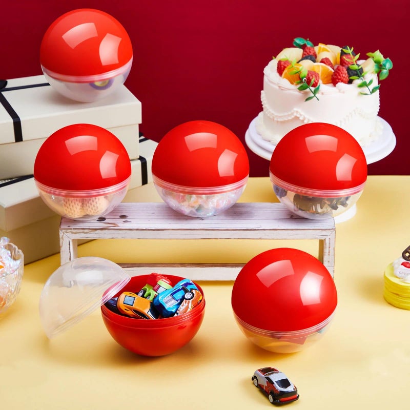 Arrowbash 16 Pcs 4 Inch Cartoon Ball Animation Empty Round Capsule Vending Machine Capsules with Clear Top Adult Birthday Gifts Stuffers DIY Craft Supplies Cartoon Multi-item Party Favors (4 Inch) - Image 3