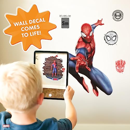 Wall Palz Marvel Spider-Man Peel and Stick Wall Decals - 30" Spider-Man Wall Decor with 3D Augmented Reality Interaction Marvel Decals for Wall - Image 4