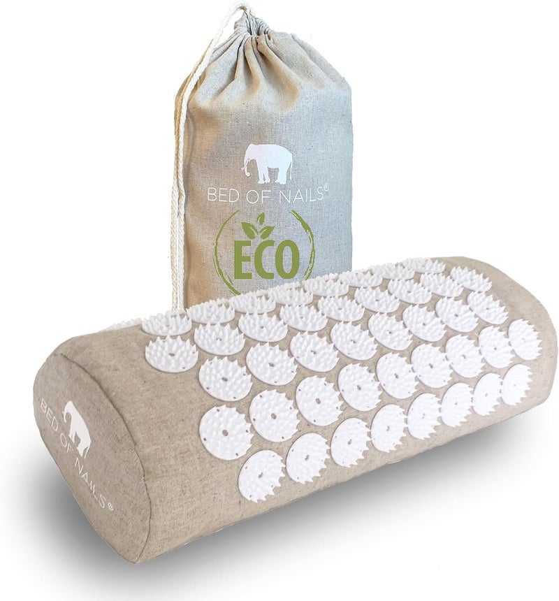 BED OF NAILS BED OF NAILS Original Premium Comfortable ECO Acupressure Pillow Lumbar Cushion, 2142 Acupuncture Pressure Points for Neck Pain, Back Pain, Stress Relief, FSA/HSA Eligible with Drawstring Bag, 15x6x4 