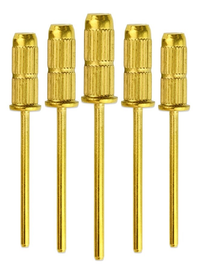 Pana 5pcs - PANA 3/32” Standard Mandrel E-File Nail Drill Bits for Sanding Band and Manicure, Acrylics, and Gel Nails (Color: Gold) - Image 1