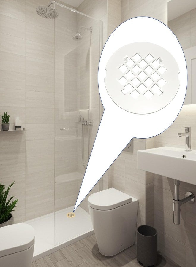 PATIKIL Shower Drain Cover 4-1/4" OD, 2 Pcs 304 Stainless Steel Round Snap-in Shower Drain Strainer Grid Replacement Cover for Bathroom Floor Lawns Landscaped Walkways Patios, White - Image 5