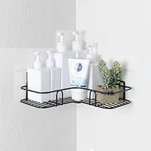 Nirency Multipurpose Bathroom Racks without Drilling, Self-Adhesive Bathroom Corner Shelf, Shampoo Holder for Bathroom, Washroom & Kitchen (Black) - Image 1