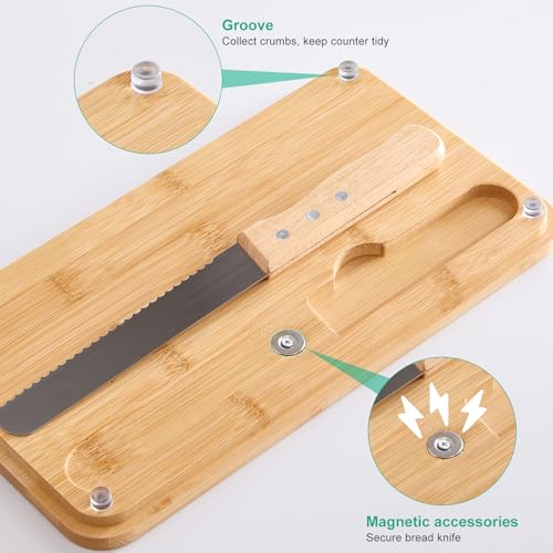 kiplant Bread Box for Kitchen Countertop, Large Bread Storage Container with Bamboo Lid, Iron Farmhouse Bread Box for Your House, Green - Image 4