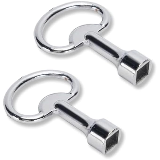 SET OF 2 UNIVERSAL SQUARE KEYS FOR FAUCET, RADIATORS, GAS, WATER AND ENEL METERS, SUITABLE FOR DISTRIBUTION BOXES, RADIATORS AND VALVES (3.8 X 5.4 CM) - Image 1