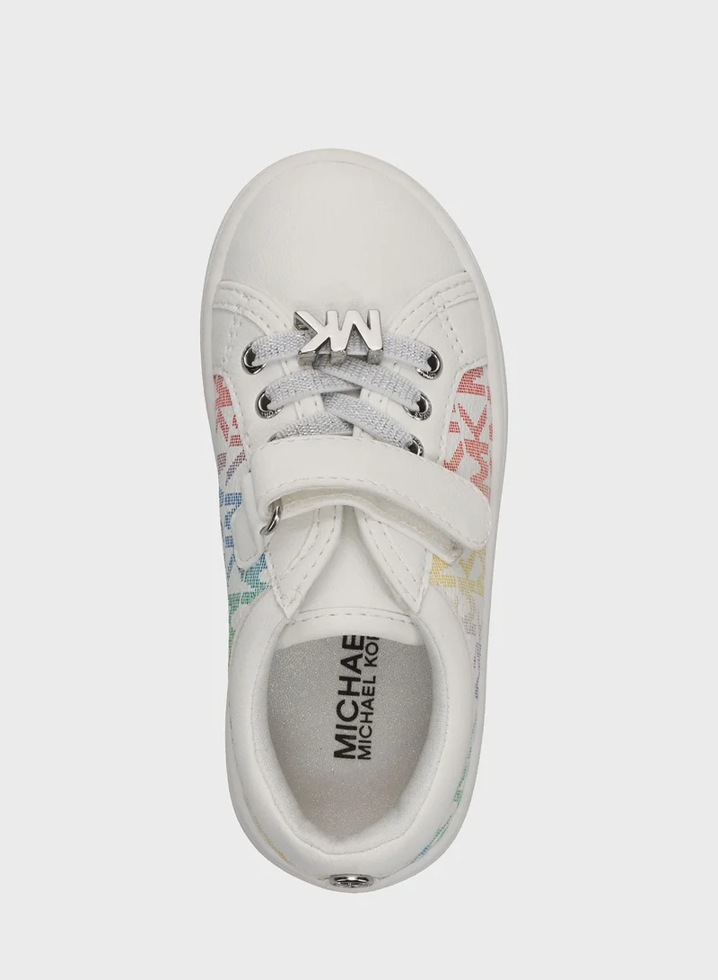 Michael Kors Kids Jem Monogram Ps Low Top Lace Up Sneakers