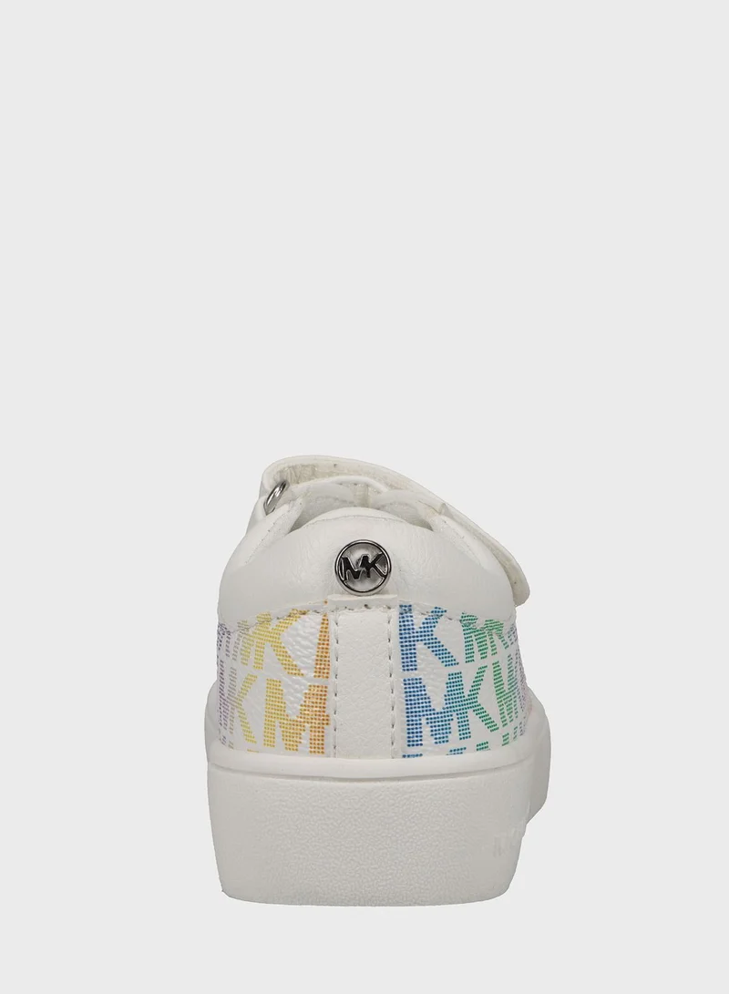Michael Kors Kids Jem Monogram Ps Low Top Lace Up Sneakers
