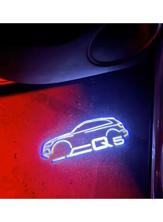 فيريكس عدد 2 لمبة شعار ترحيب LED لأبواب السيارة لأودي Q5 موديلات 2010-2024، بروجكتور شعار أرضي ساطع، إكسسوارات إنارة الأبواب - Image 1