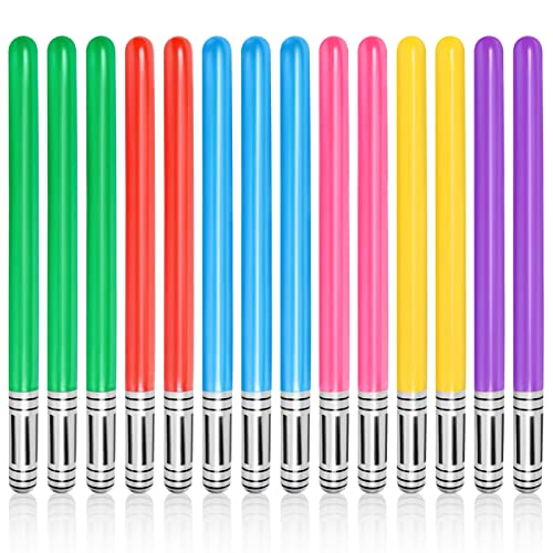 LIYDE 14 PCS Inflatable lightsaber LIYDE Light Saber Sword Toys Party Bags Stocking Stuffers Favors Inflatable Swords for Cosplay Themed Party - Image 1