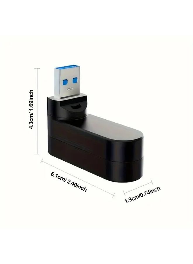 4 In 1 USB Hub With 3.0 Type C Ports 180 Degree Rotatable High Speed Data Transfer Blue For Laptop Desktop Phone And Other Devices - Image 4