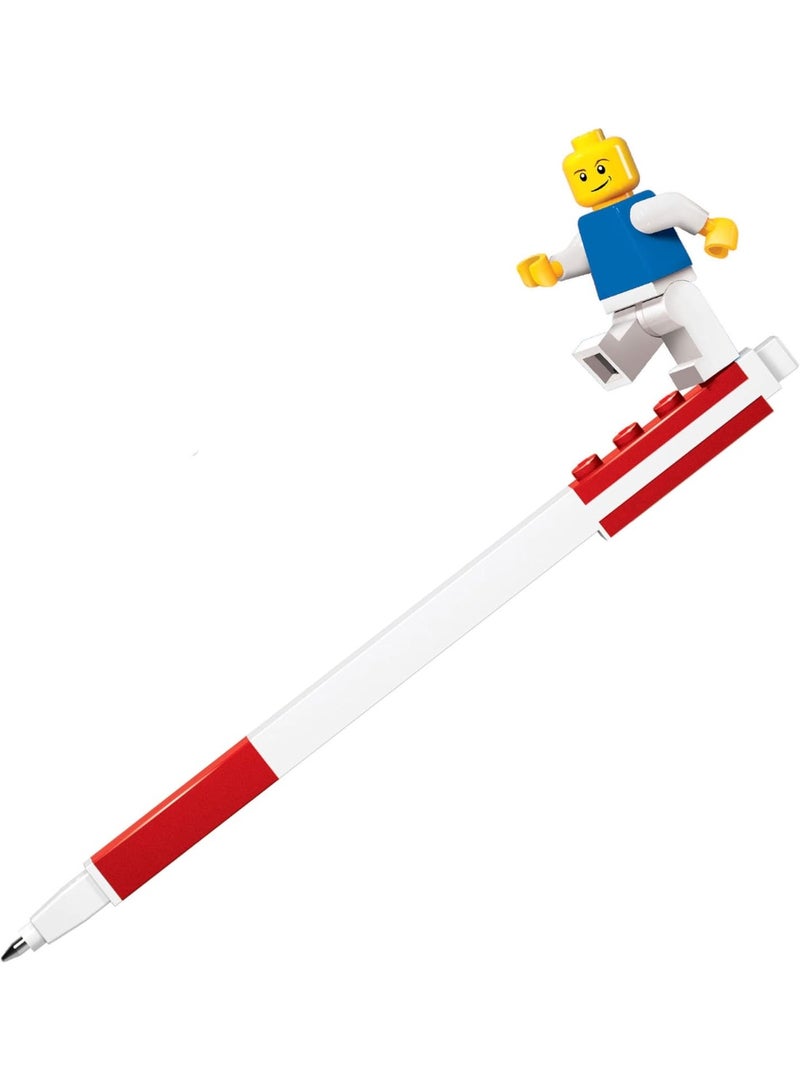 LEGO IQ Retractable Gel Pen with Red Minifigure – Red Medium Point (0.7mm), Buildable Toy Pen for Kids & Adults- IQ-53704 - Image 1