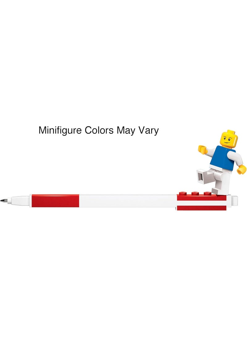 LEGO IQ Retractable Gel Pen with Red Minifigure – Red Medium Point (0.7mm), Buildable Toy Pen for Kids & Adults- IQ-53704 - Image 3